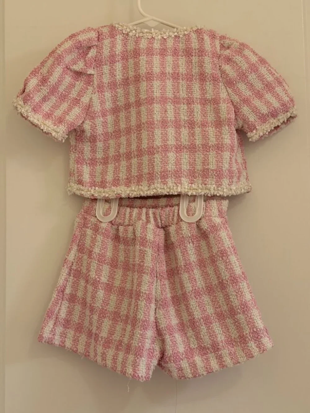 My Own Fashion Show Gingham Tweed Top and Skort Set